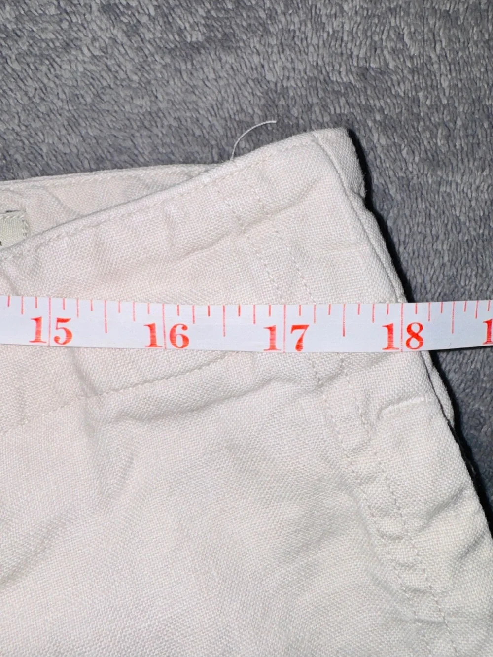 Banana Republic Linen Light Beige Cargo Button Fly Straight Leg Pants